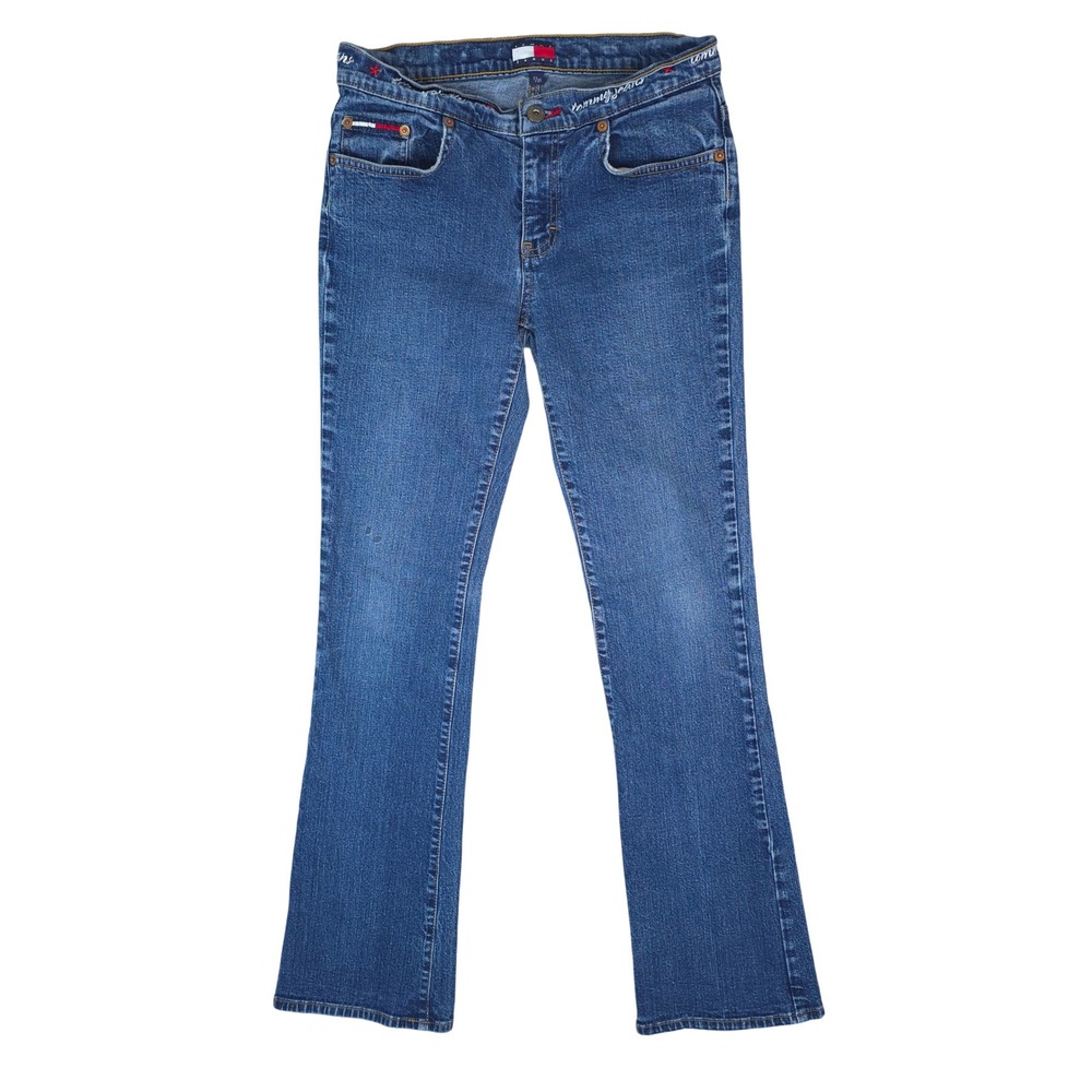 Tommy Jeans Hilfiger Women Size 7/31 Embroidered Waistband Bootcut Y2K Vintage